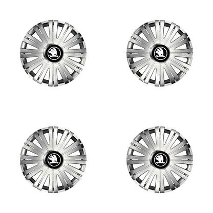 Set 4 capace roti Cu Inel Cromat Active R16 Compatibil Cu Skoda Nou