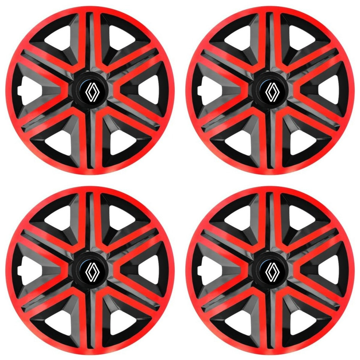 Set 4 Capace Roti Action Rosu-Negru R14, Pentru Renault Nou