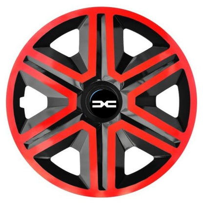 Set 4 Capace Roti Action Rosu-Negru R16, Pentru Dacia Nou