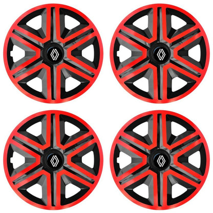 Set 4 Capace Roti Action Rosu-Negru R16, Pentru Renault Nou