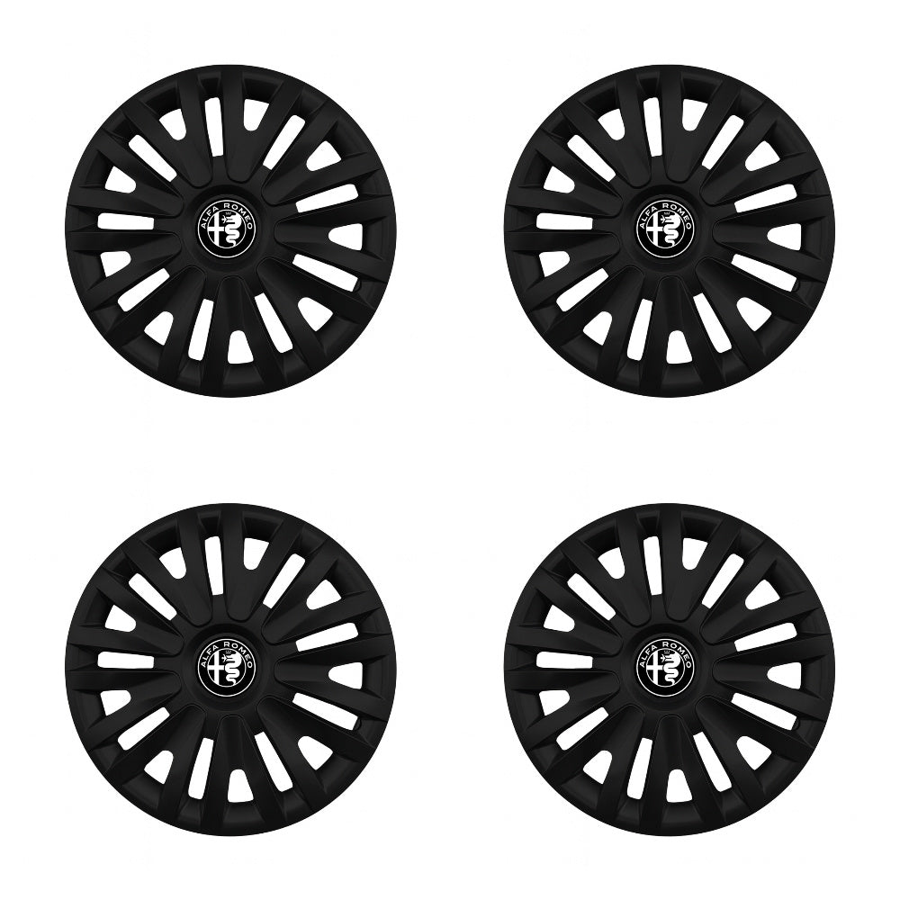 Set 4 capace roti potrivite jantelor de 14 inch compatibile ALFA ROMEO, Model - 217 Black
