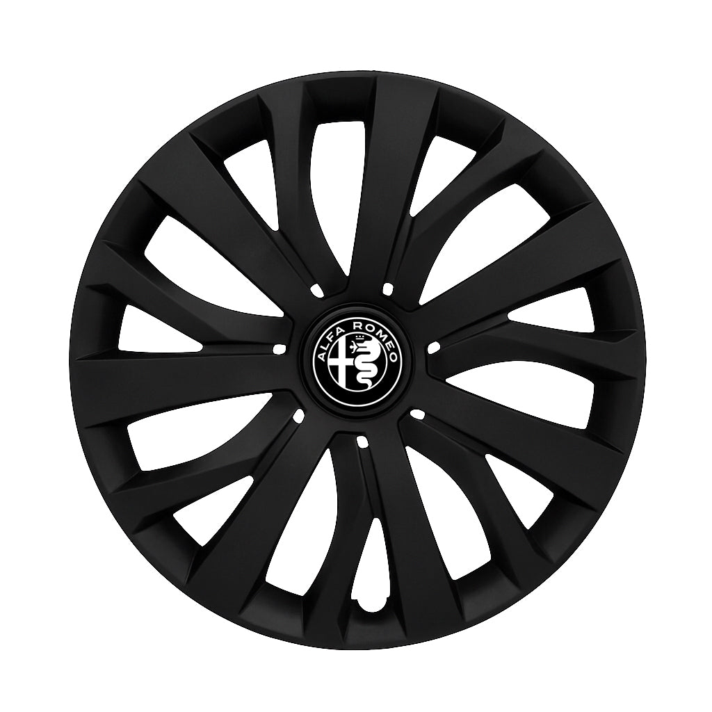 Set 4 capace roti potrivite jantelor de 16 inch compatibile ALFA ROMEO, Model - 432 Black Edition