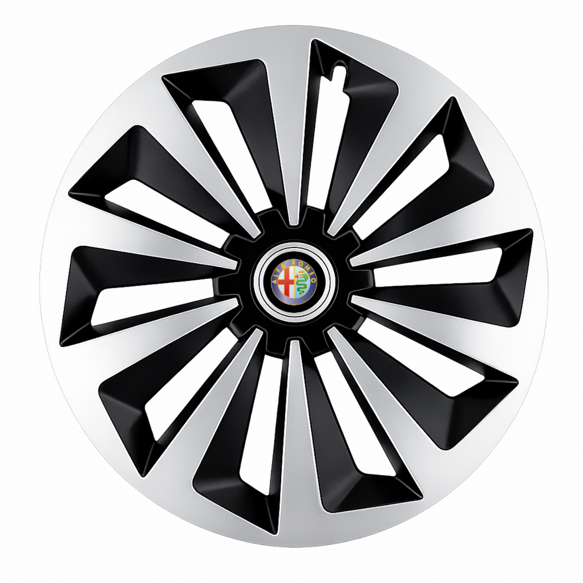 Set 4 capace roti Fox Gri-Negru R15 Compatibil Cu Alfa Romeo