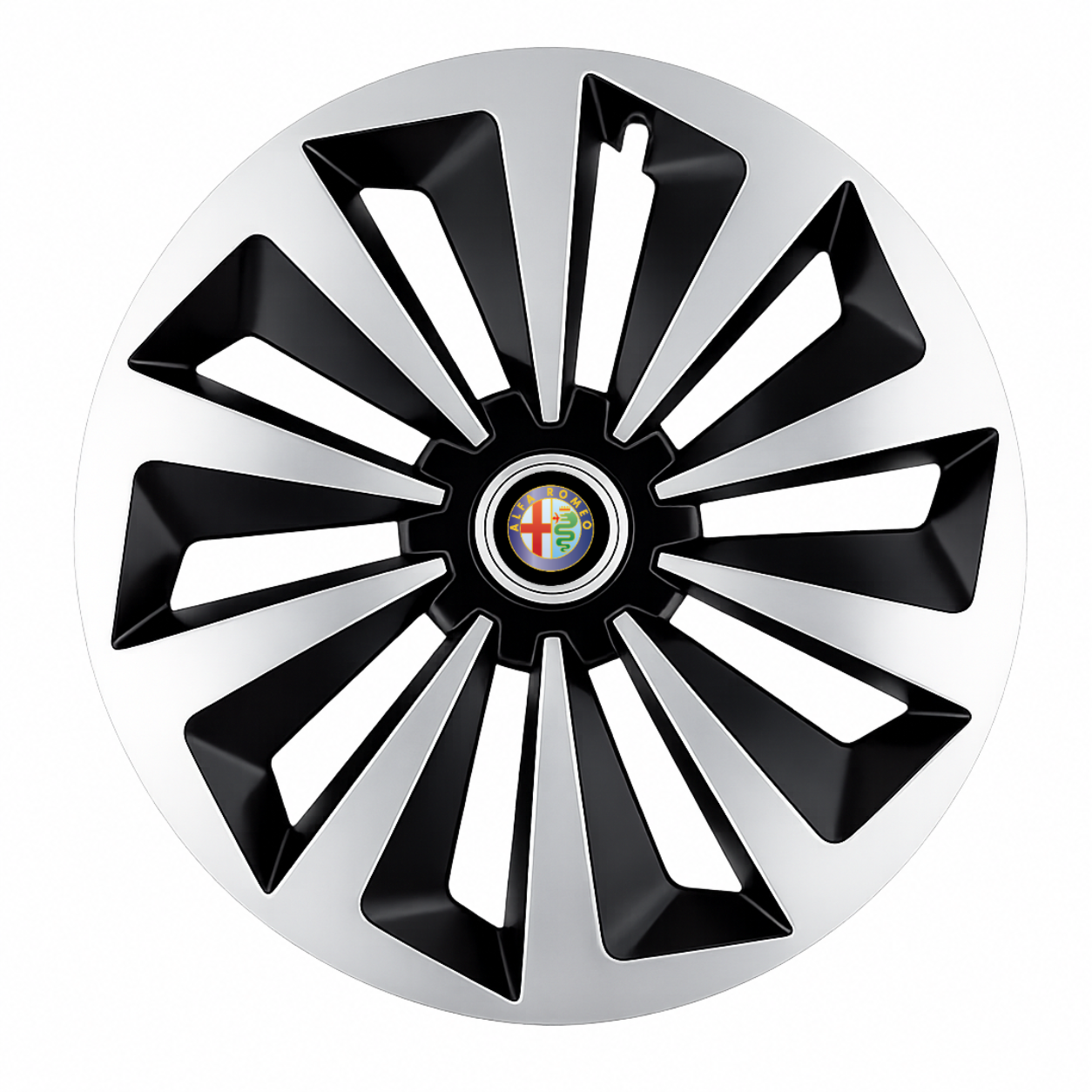 Set 4 capace roti Fox Gri-Negru R14 Compatibil Cu Alfa Romeo