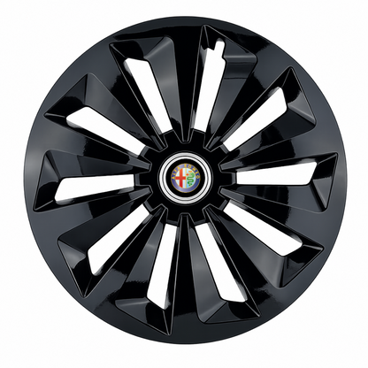 Set 4 capace roti Fox negru R16 Compatibil Cu Alfa Romeo