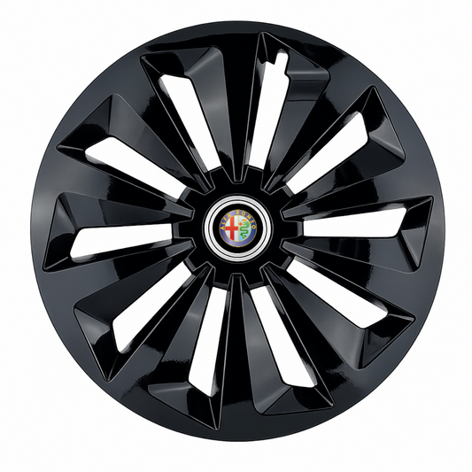 Set 4 capace roti Fox negru R16 Compatibil Cu Alfa Romeo