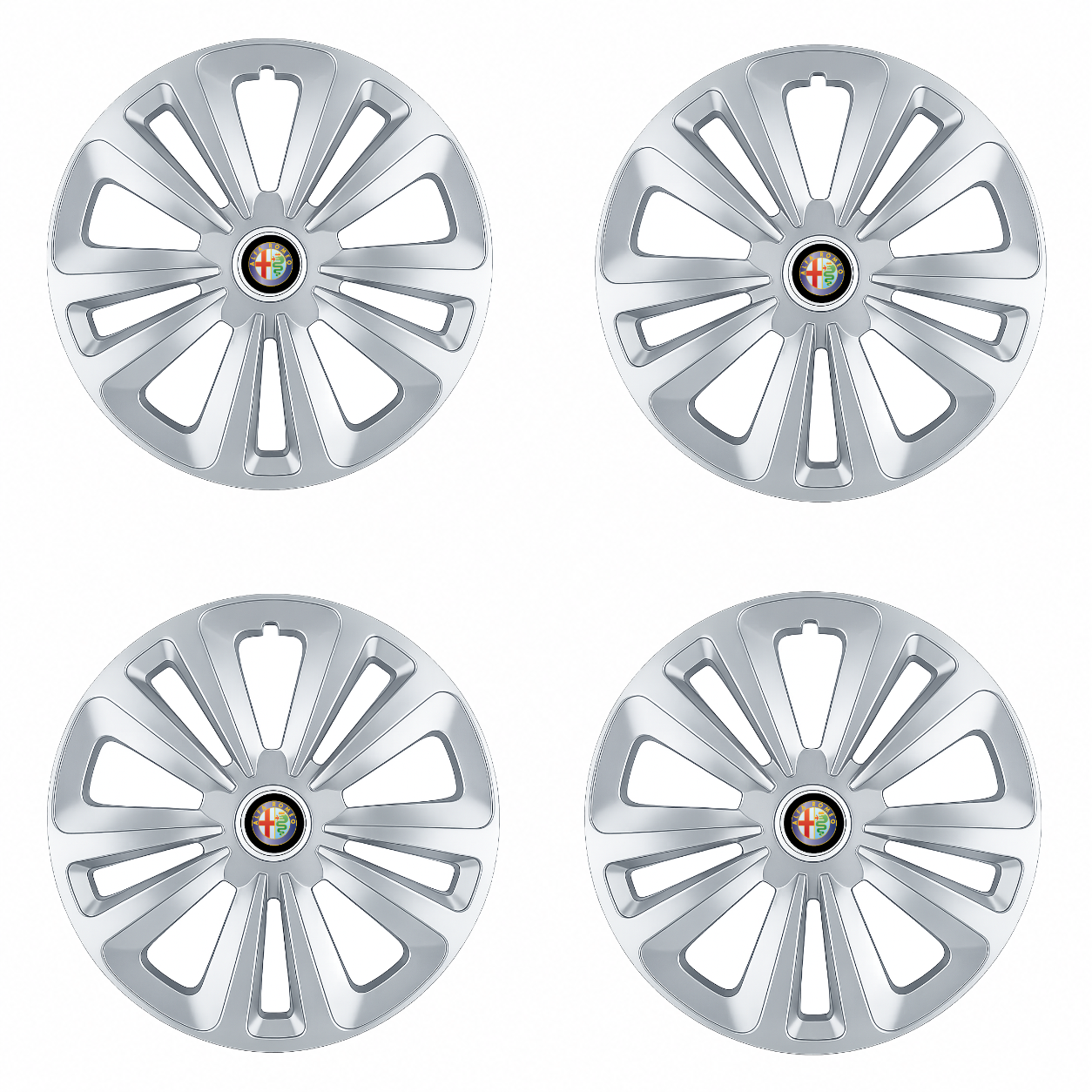 Set 4 Capace Roti Terra Gri R15 pentru Alfa Romeo