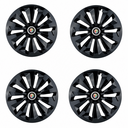 Set 4 capace roti Fox negru R16 Compatibil Cu Alfa Romeo