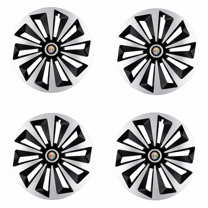 Set 4 capace roti Fox Gri-Negru R16 Compatibil Cu Alfa Romeo