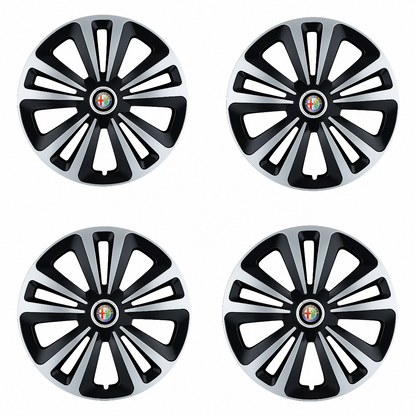 Set 4 Capace Roti Terra Gri-Negru R15, Compatibil Cu Alfa Romeo