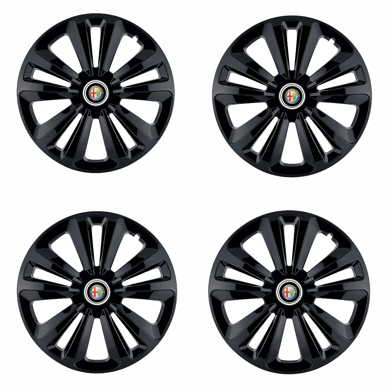 Set 4 Capace Roti Terra Negru R15, pentru Alfa Romeo