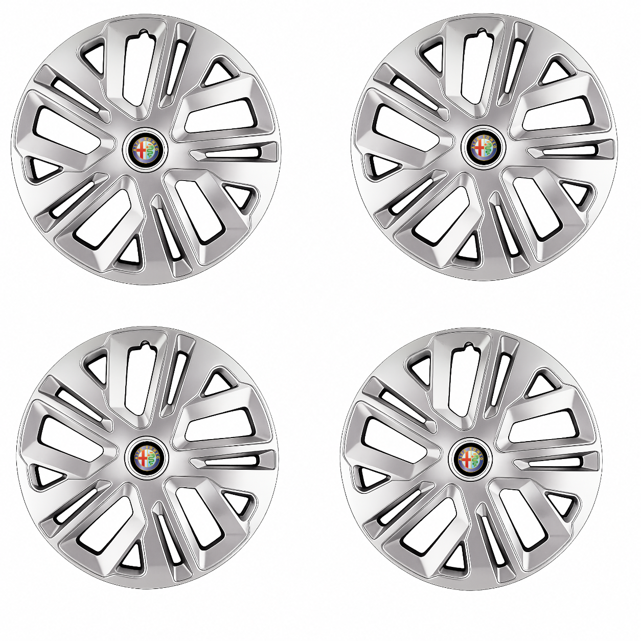 Set 4 Capace Roti 14 inchi (R14) Raven Gri, Compatibile Cu Alfa Romeo