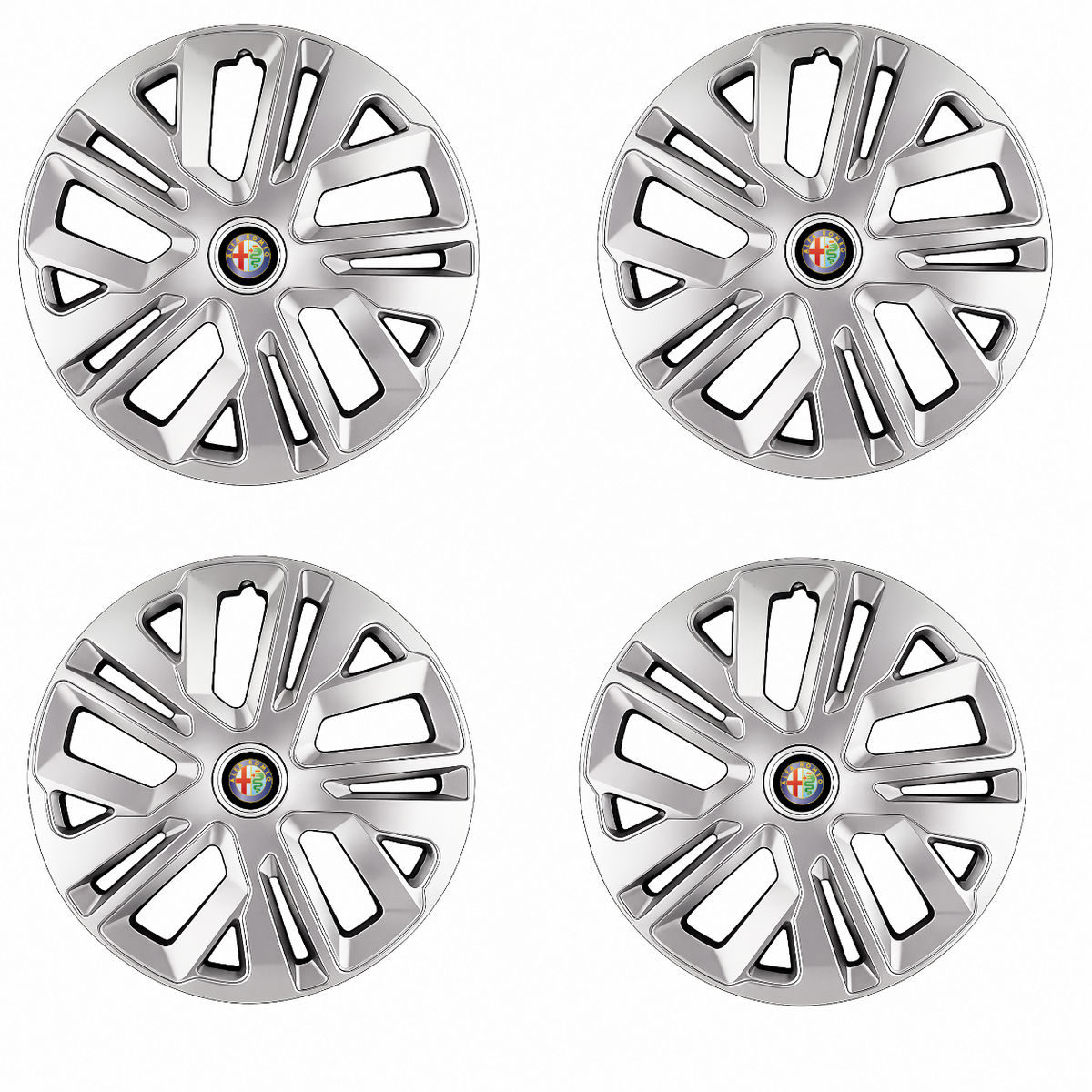 Set 4 Capace Roti 14 inchi (R14) Raven Gri, Compatibile Cu Alfa Romeo