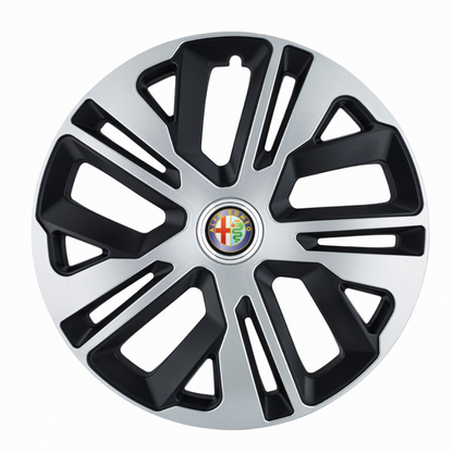 Set 4 Capace Roti 14 inchi (R14) Raven Gri-Negru, Compatibile Cu Alfa Romeo