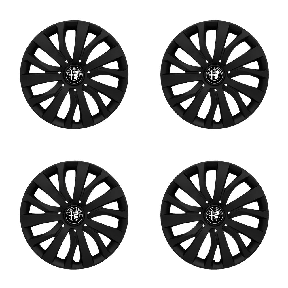 Set 4 capace roti potrivite jantelor de 16 inch compatibile ALFA ROMEO, Model - 432 Black Edition