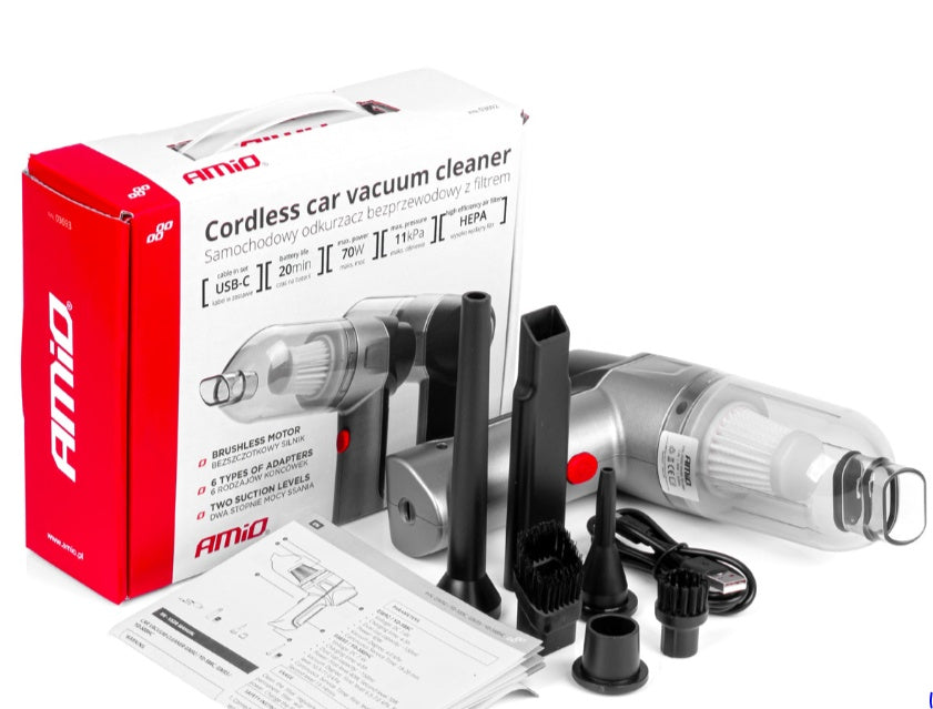 Aspirator auto fara perii HEPA 70W 4000mAh