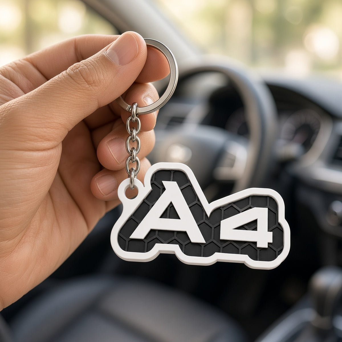 Breloc auto Audi A4 cu lanț și inel