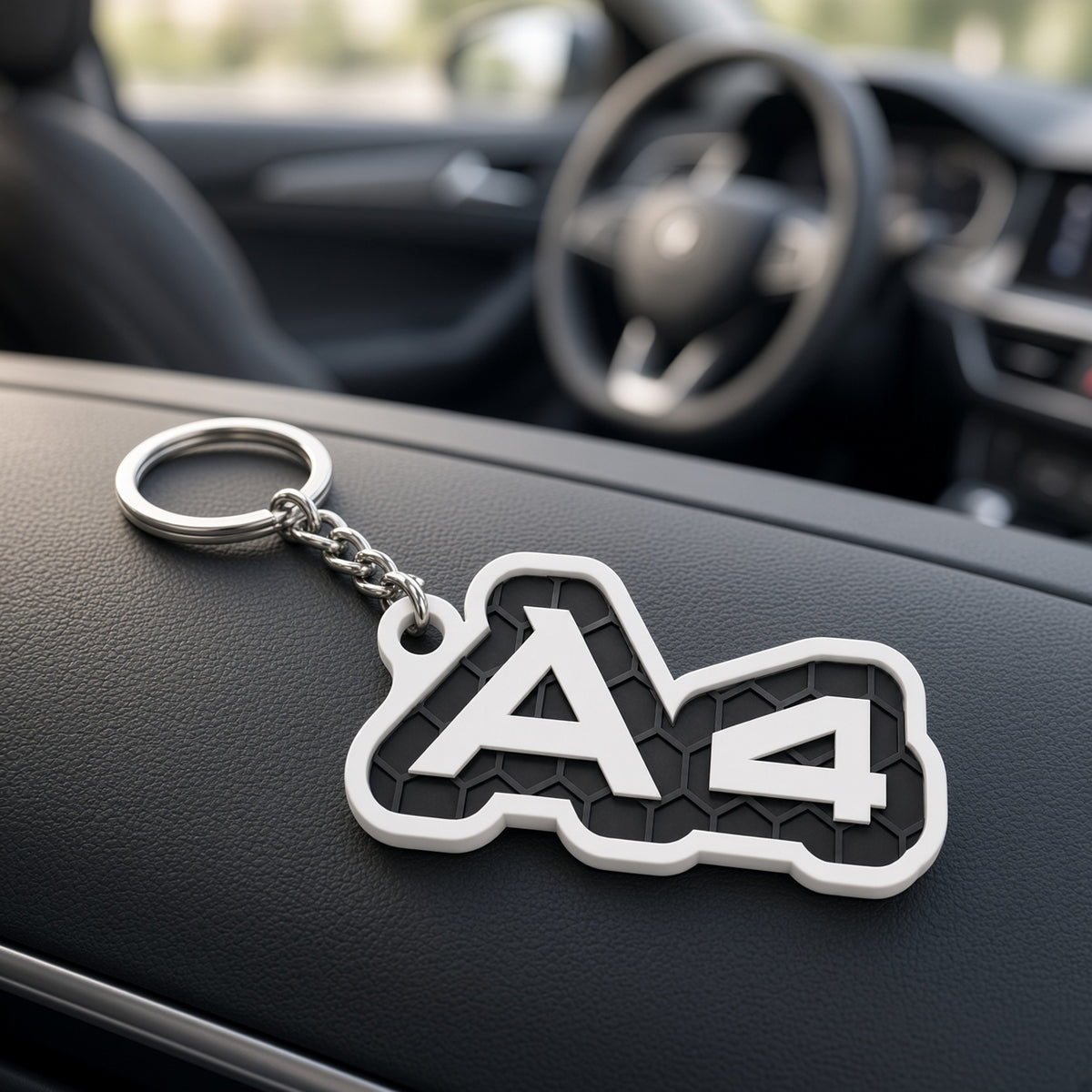 Breloc auto Audi A4 cu lanț și inel