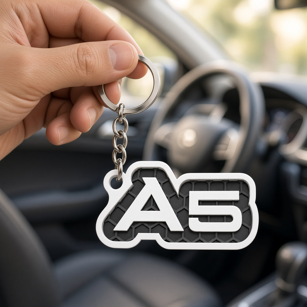 Breloc auto Audi A5 cu lanț și inel