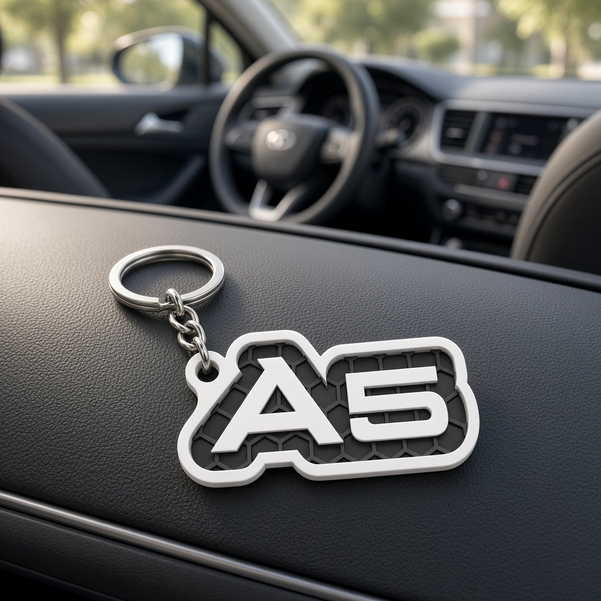 Breloc auto Audi A5 cu lanț și inel