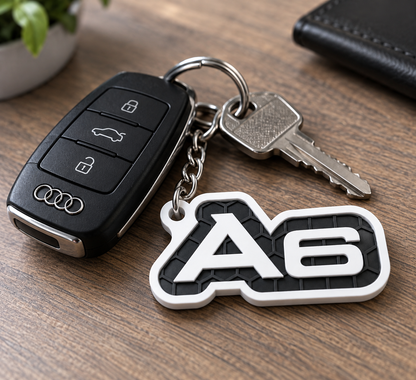 Breloc auto Audi A6 cu lanț și inel