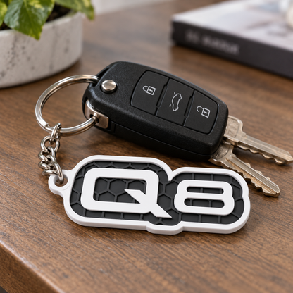 Breloc auto Audi Q8 cu lanț și inel