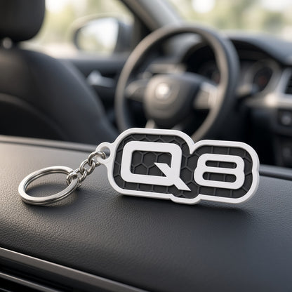 Breloc auto Audi Q8 cu lanț și inel