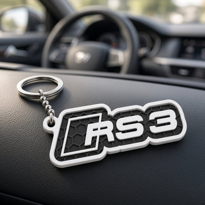 Breloc auto Audi RS3 cu lanț și inel