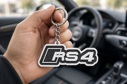 Breloc auto Audi RS4 cu lanț și inel