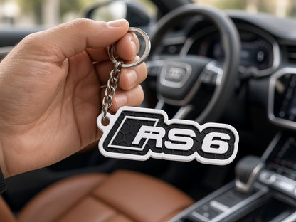 Breloc auto Audi RS6 cu lanț și inel