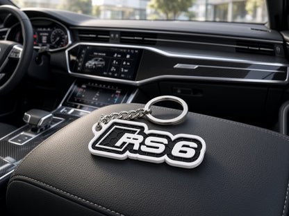 Breloc auto Audi RS6 cu lanț și inel