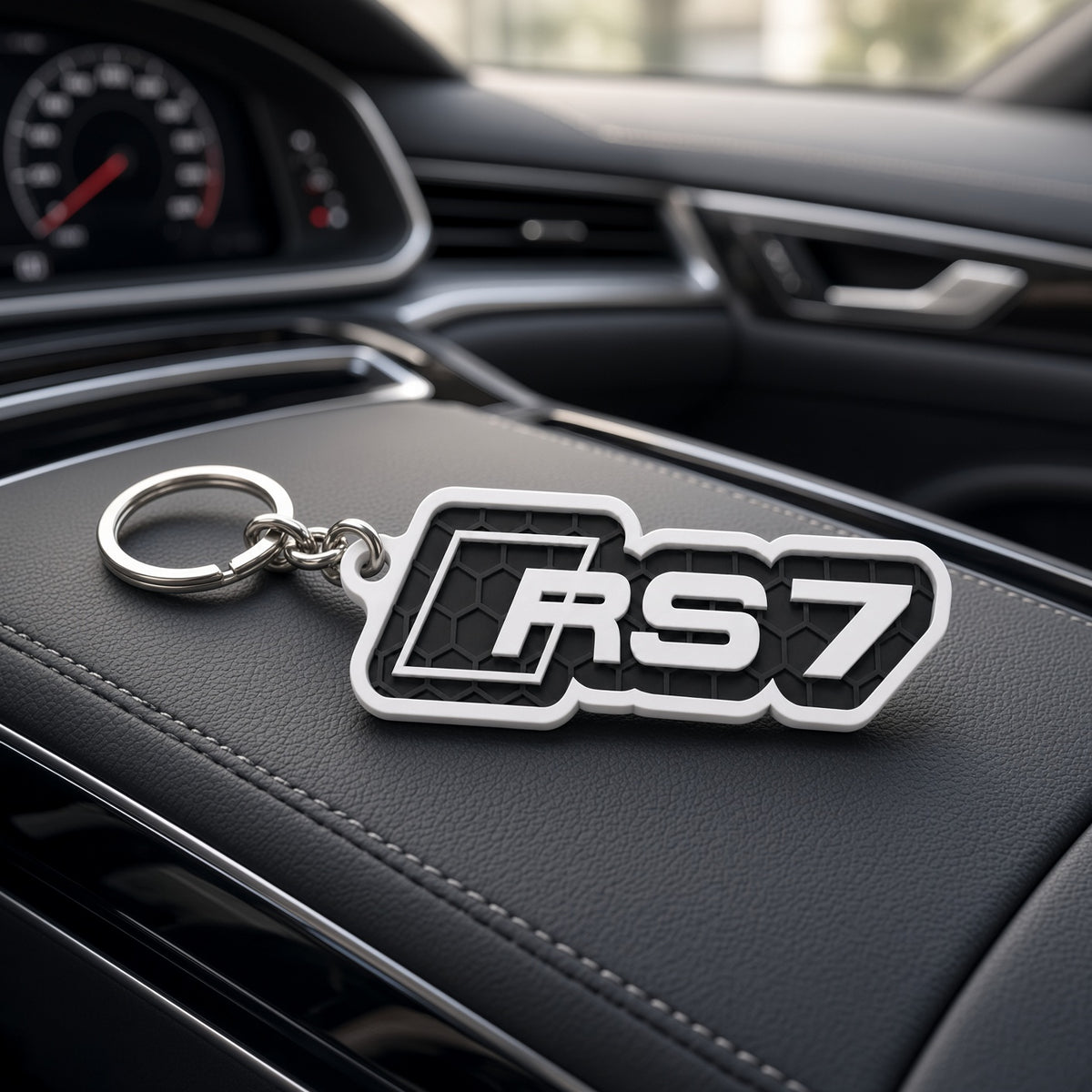 Breloc auto Audi RS7 cu lanț și inel
