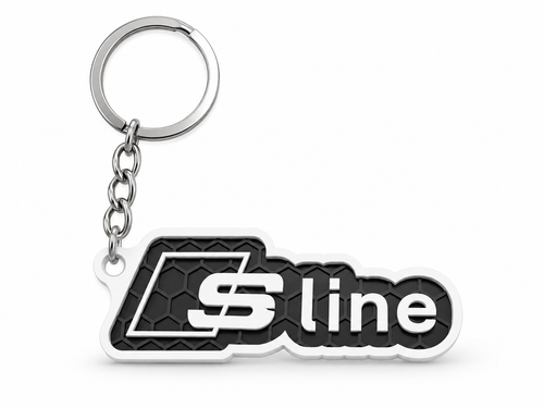 Breloc auto Audi S line cu lanț și inel