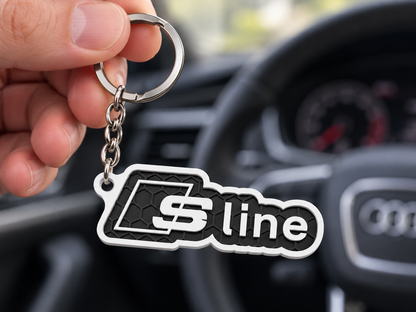 Breloc auto Audi S line cu lanț și inel
