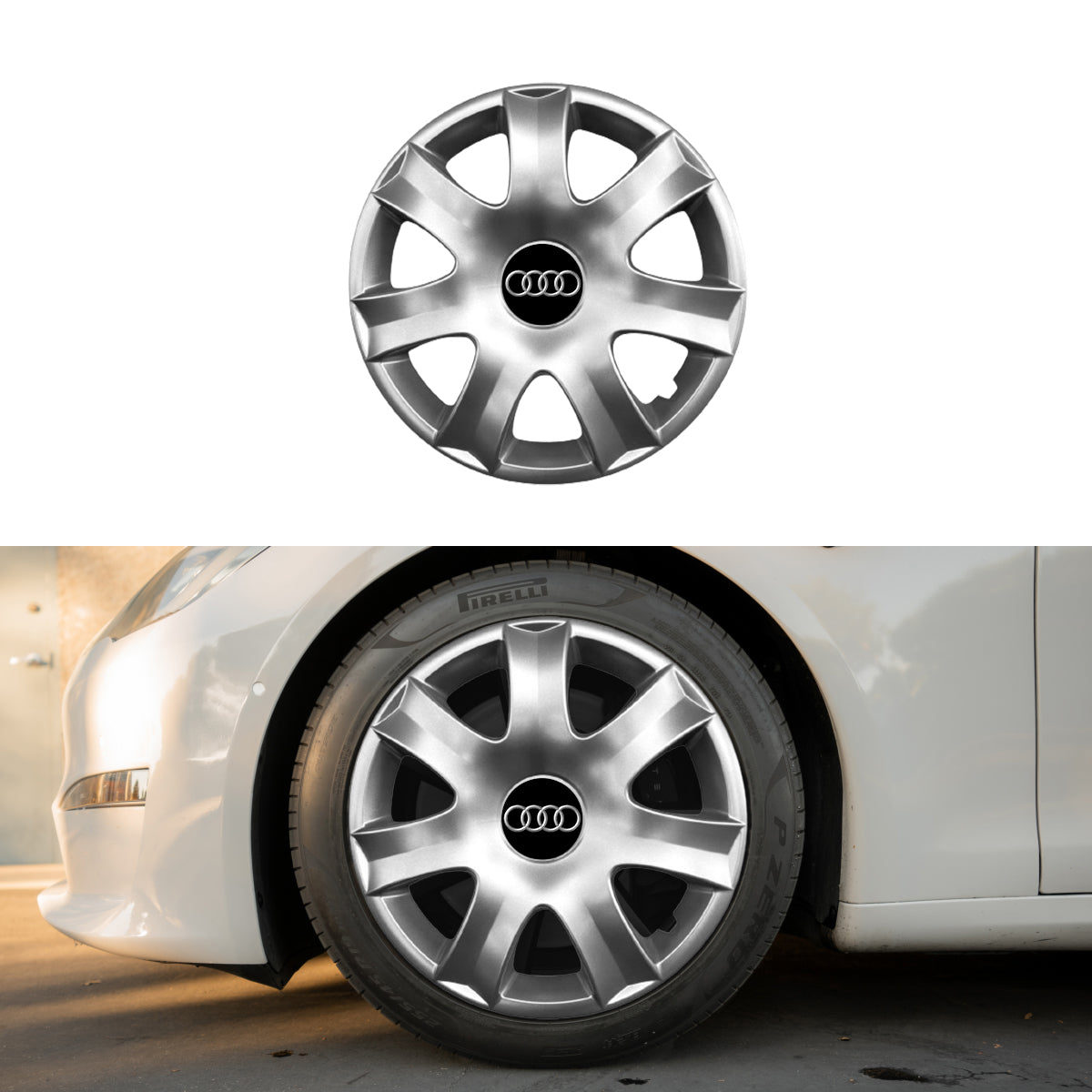 Set 4 capace roti potrivite jantelor de 14 inch compatibile gama AUDI model - 223
