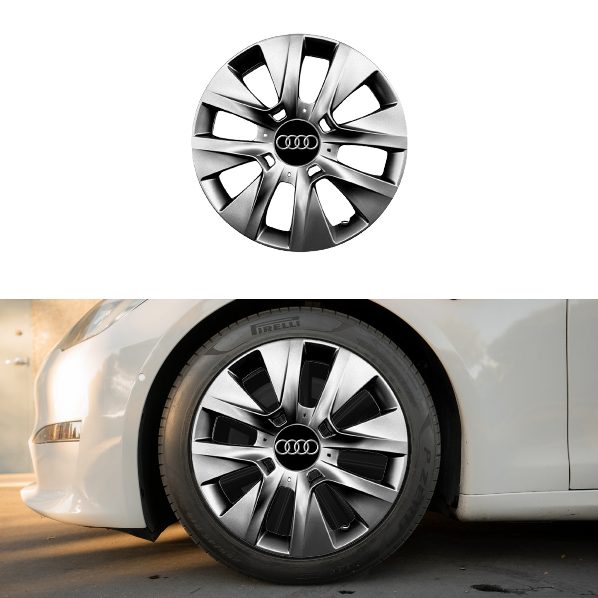 Set 4 capace roti potrivite jantelor de 15 inch compatibile Audi, Model - 334