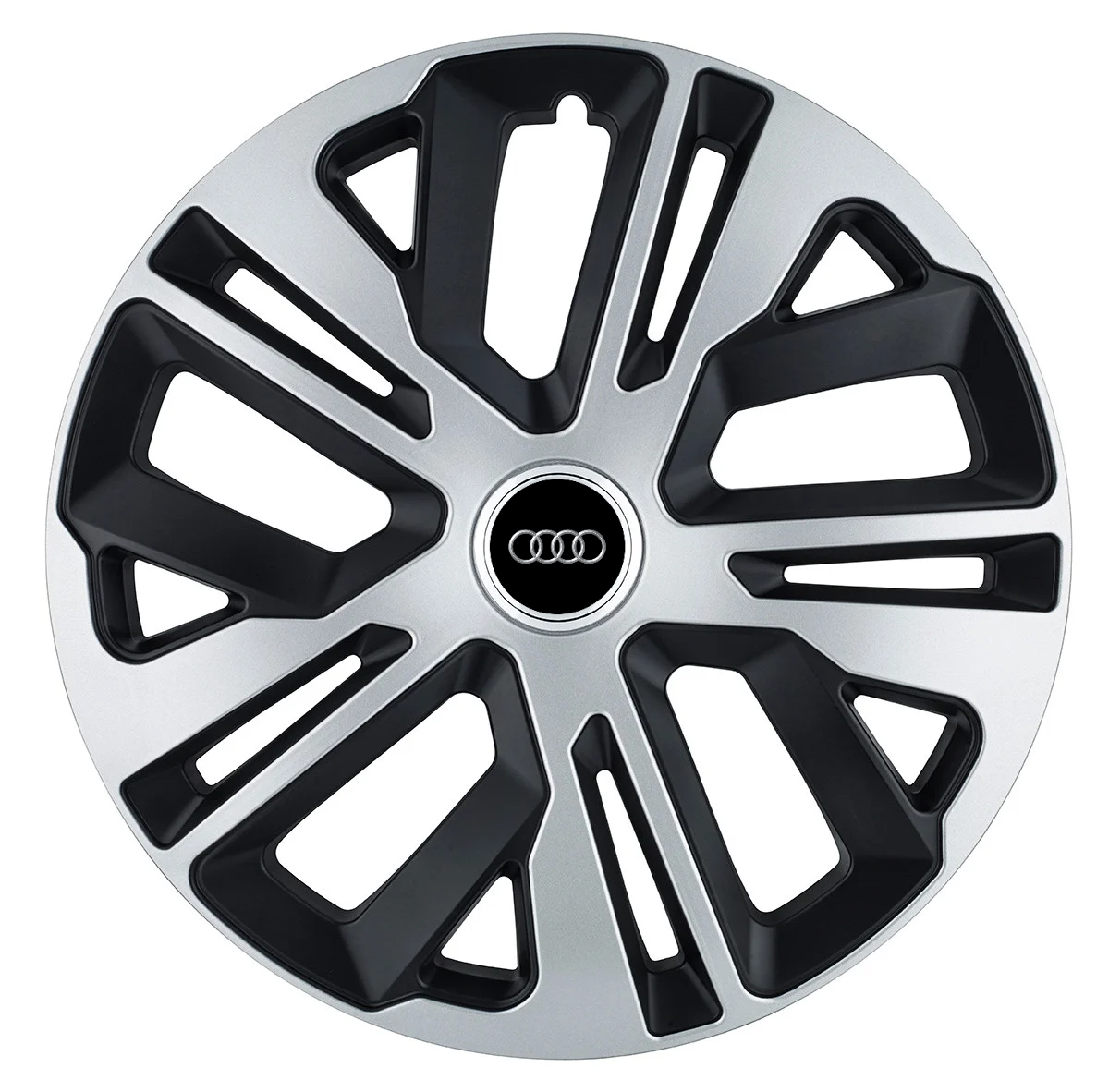 Set 4 Capace Roti 14 inchi (R14) Raven Gri-Negru, Compatibile Cu Audi