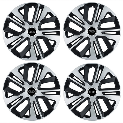 Set 4 Capace Roti 16 inchi (R16) Raven Gri-Negru, Compatibile Cu Audi