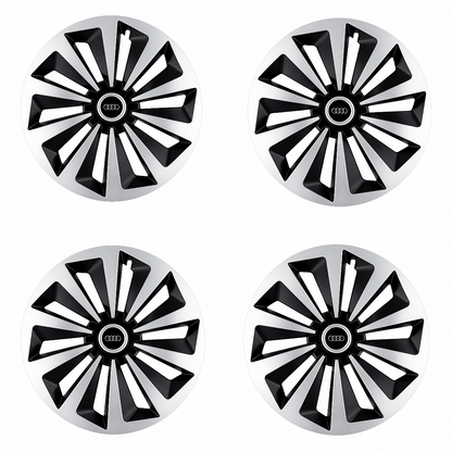 Set 4 capace roti Fox Gri-Negru R14 Compatibil Cu Audi