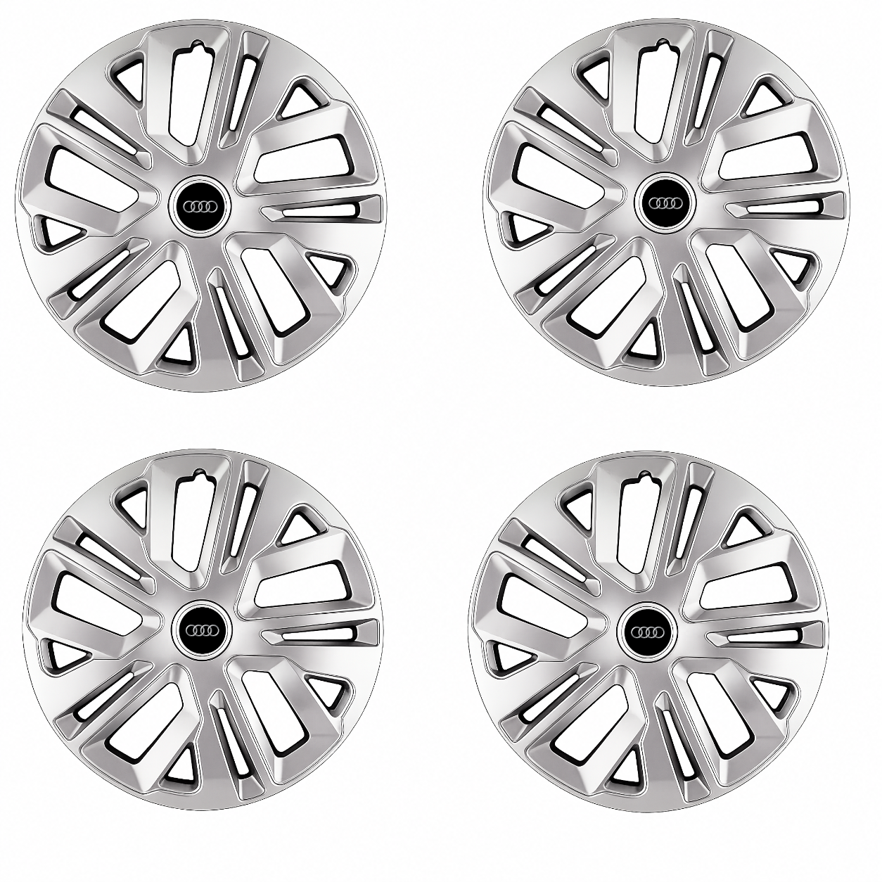 Set 4 Capace Roti 15 inchi (R15) Raven Gri, Compatibile Cu Audi