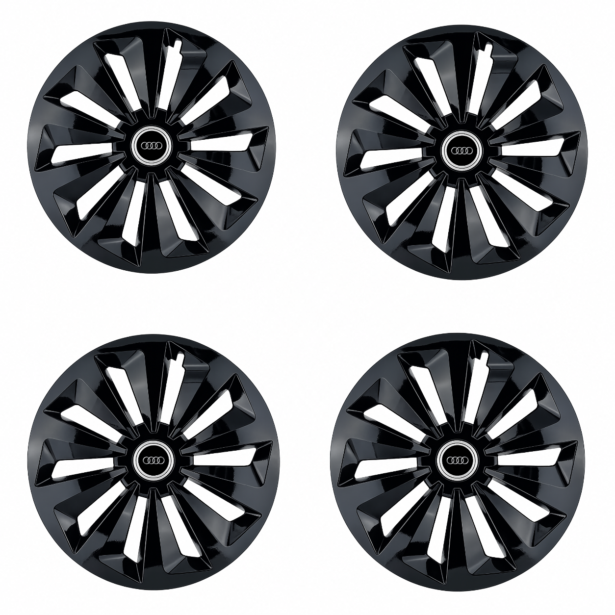 Set 4 capace roti Fox negru R14 Compatibil Cu Audi