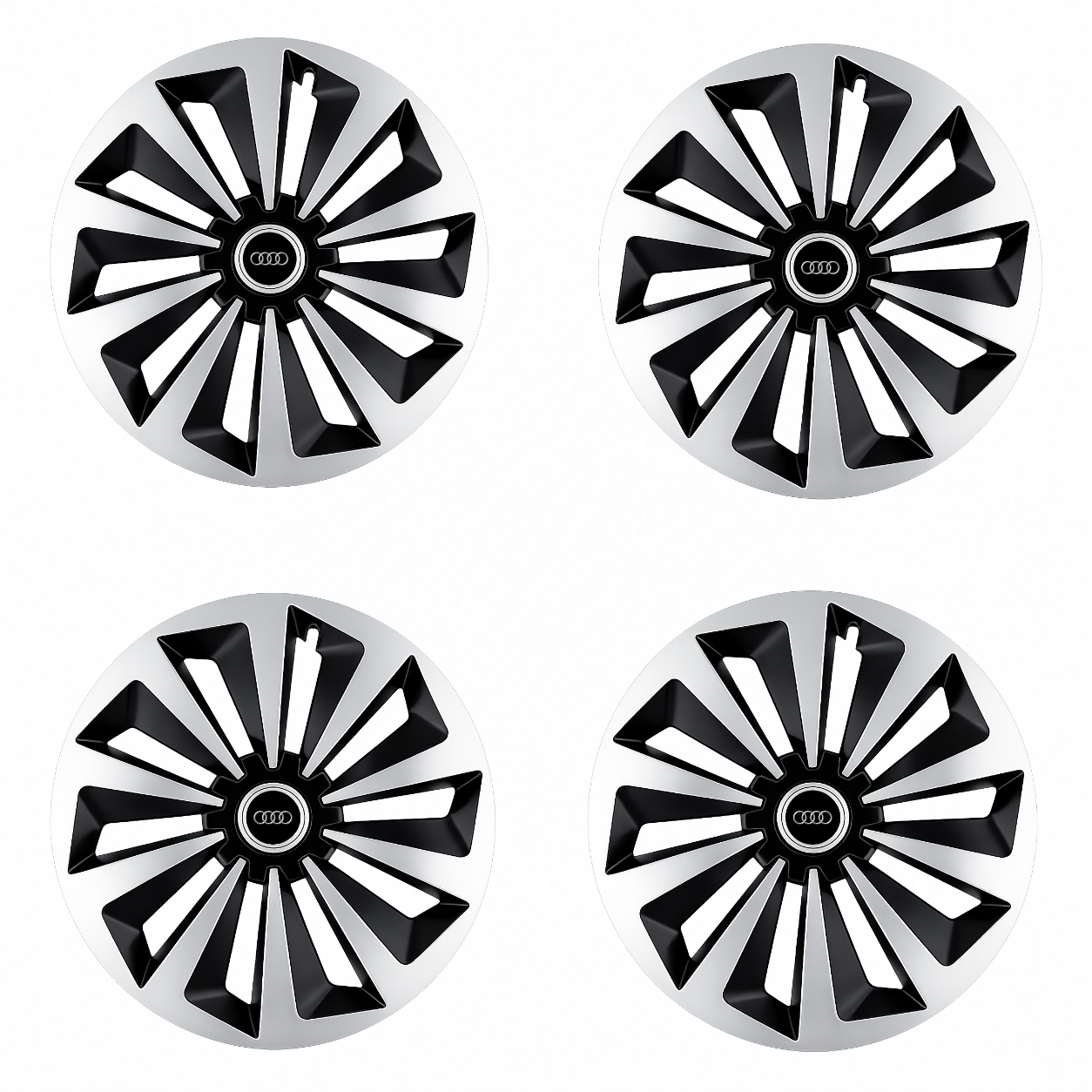 Set 4 capace roti Fox Gri-Negru R15 Compatibil Cu Audi