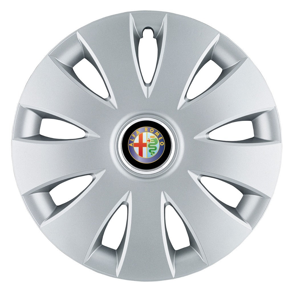 Set 4 capace roti 16 inchi (R16) compatibile ALFA ROMEO, Model Aura Gri
