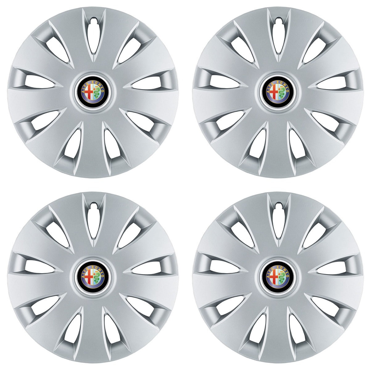 Set 4 capace roti 16 inchi (R16) compatibile ALFA ROMEO, Model Aura Gri