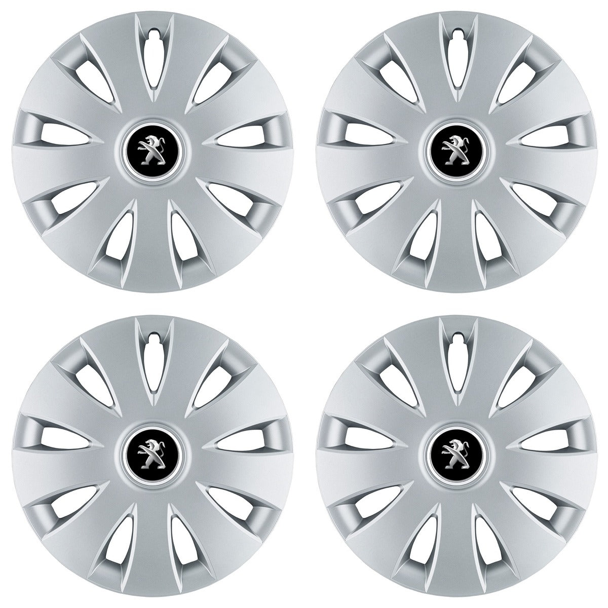 Set 4 capace roti 16 inchi (R16) compatibile PEUGEOT, Model Aura Gri