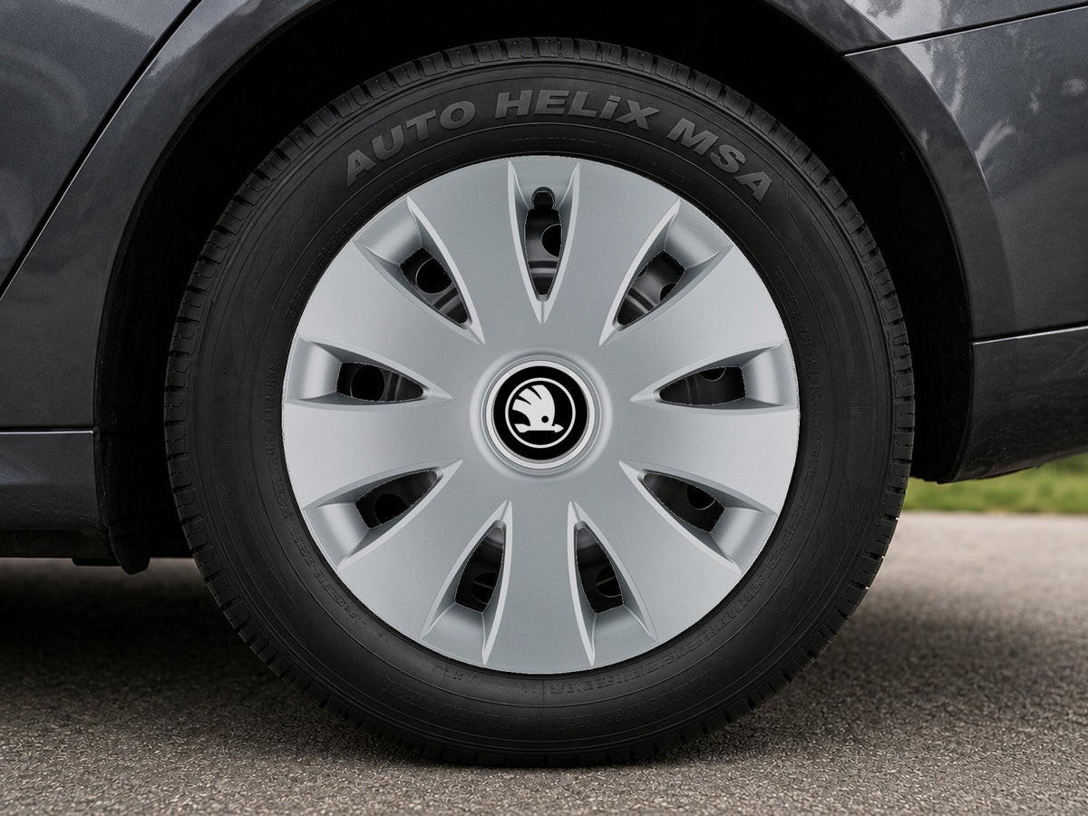 Set 4 capace roti 16 inchi (R16) compatibile SKODA, Model Aura Gri