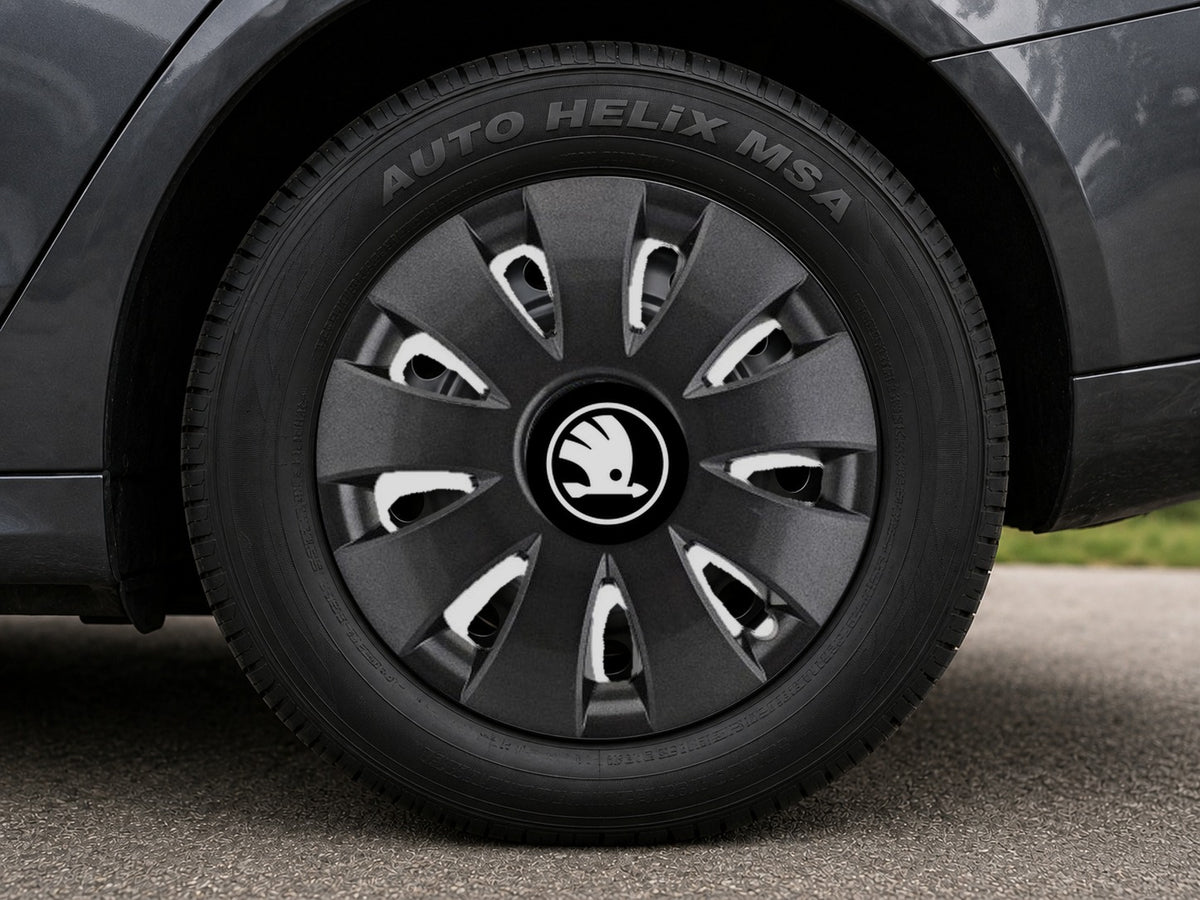 Set 4 capace roti Aura grafit R14, pentru gama auto Skoda Nou