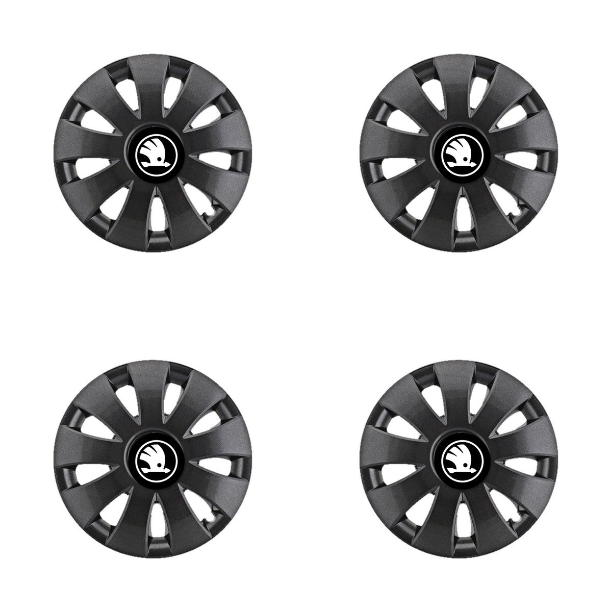 Set 4 capace roti Aura grafit R15, pentru gama auto Skoda Nou