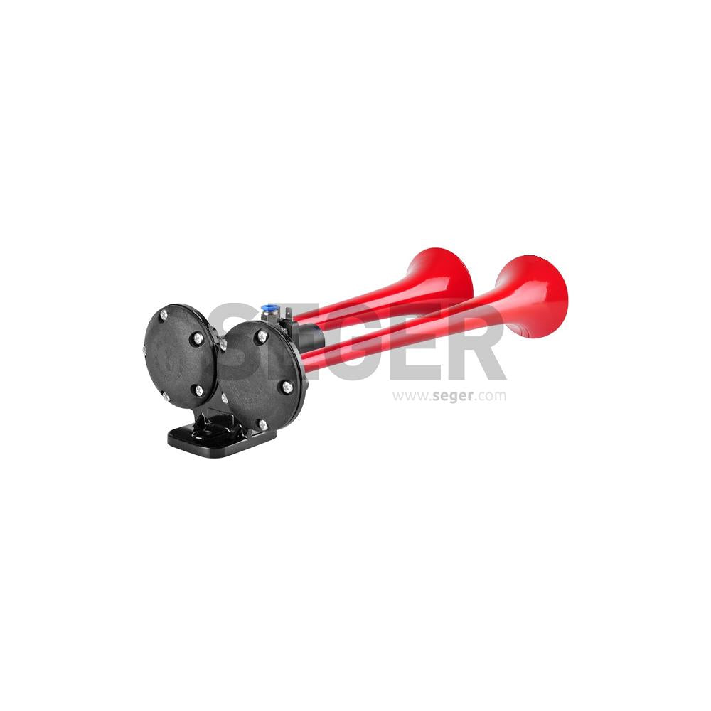 CLAXON ROSU CAMION CU DOUA GOARNE 24V 1A