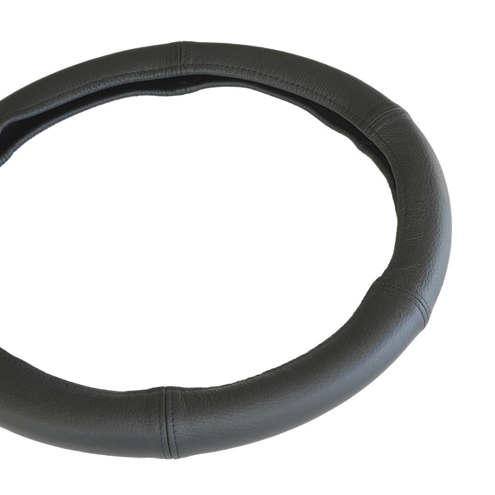 KORMÁNYKERÉKBORÍTÁS, VALÓDI BŐR, FEKETE 37-39 CM